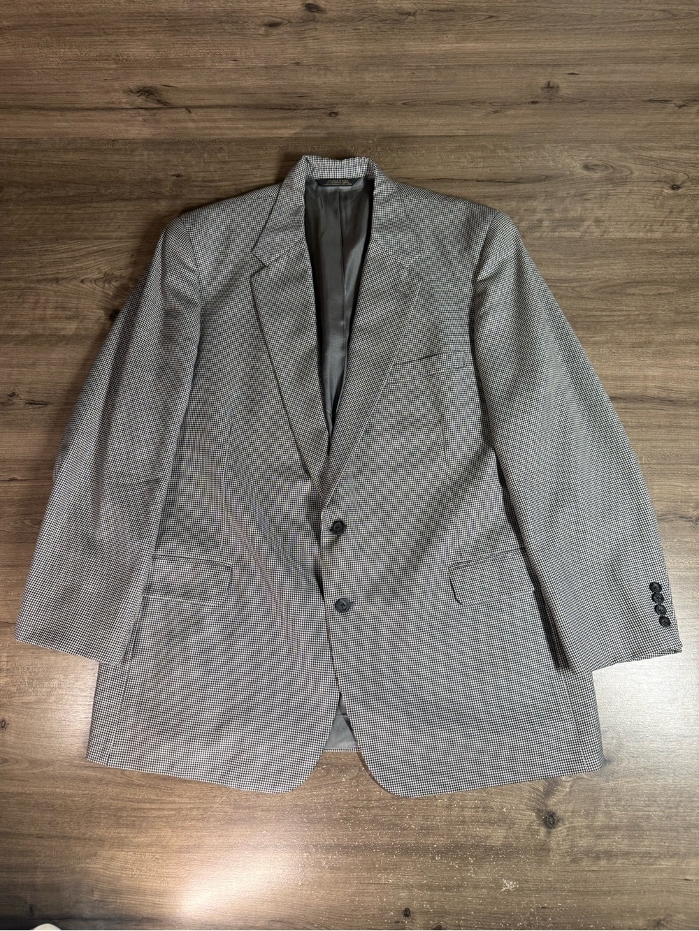 Vintage Tom James EC Men’s Sport Coat Blazer Houndstooth USA Hand Tailored 46R